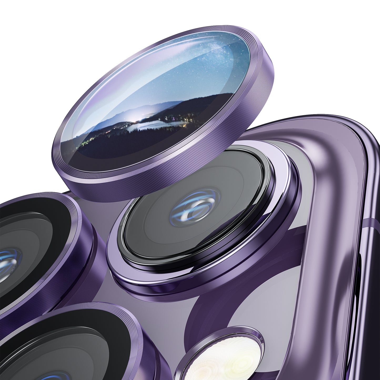 Hoerrye iPhone 14 Pro Max & iPhone 14 Pro Camera Lens Protector - Deep Purple