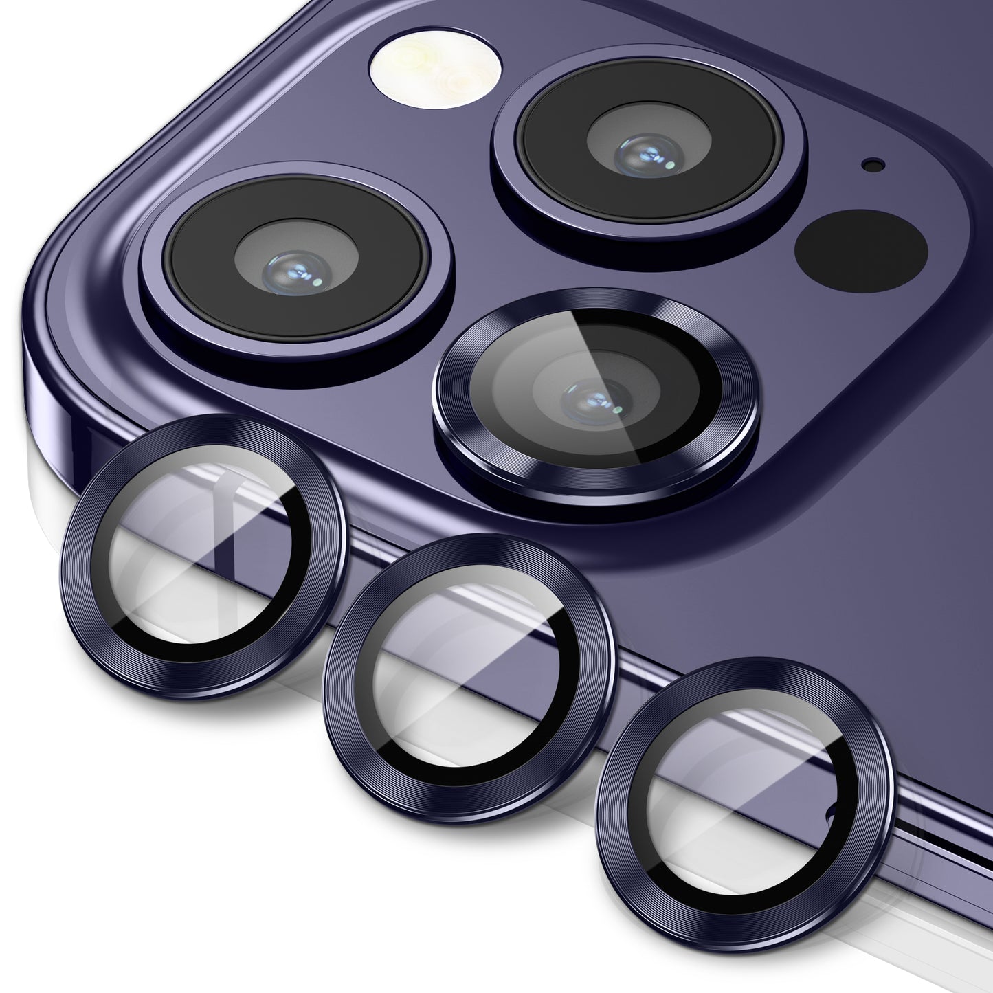 Hoerrye iPhone 14 Pro Max & iPhone 14 Pro Camera Lens Protector - Deep Purple