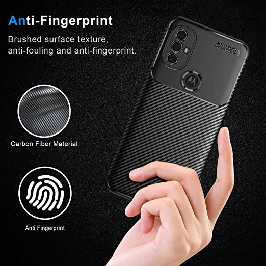 Hoerrye Moto G Power 2022 Case, Tempered Glass Screen Protector-Black