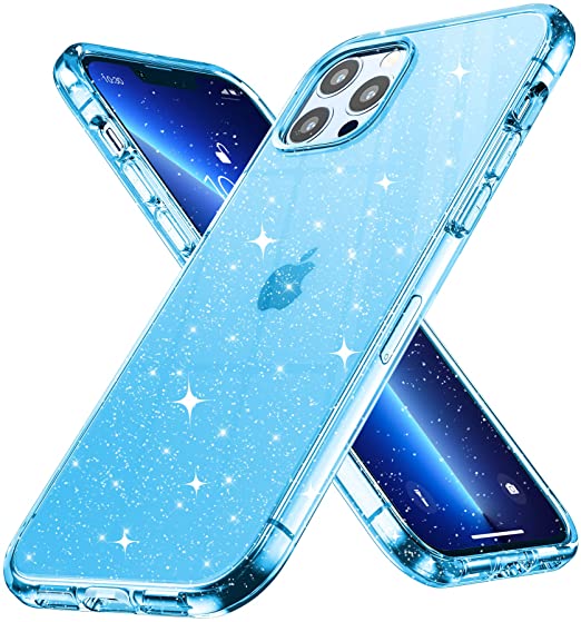 Hoerrye iPhone 13 Pro Max Phone Case for Women Girls -Glitter Blue Hoerrye iPhone 13 Pro Max Phone Case for Women Girls -Glitter Blue