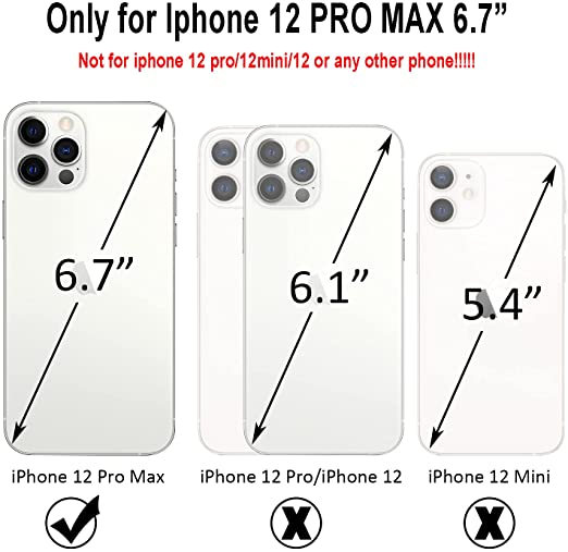 Hoerrye iPhone 12 Pro Max Phone Case , 3 x Camera Lens Protector- Glitter Clear