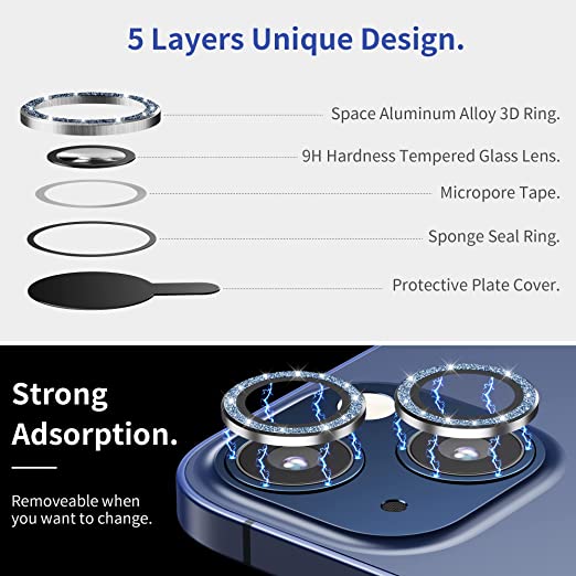 Hoerrye Camera Lens Protector - Blue Bling