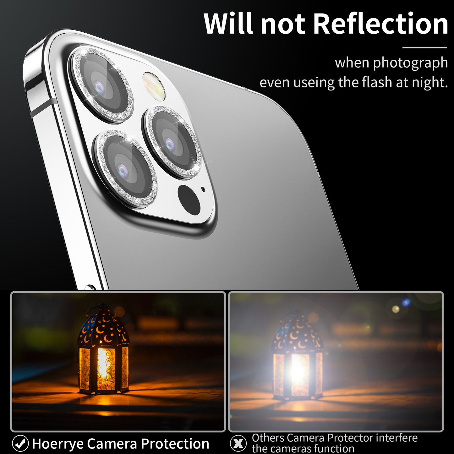 Hoerrye iPhone 14 Pro Max & iPhone 14 Pro Camera Lens Protector - Bling