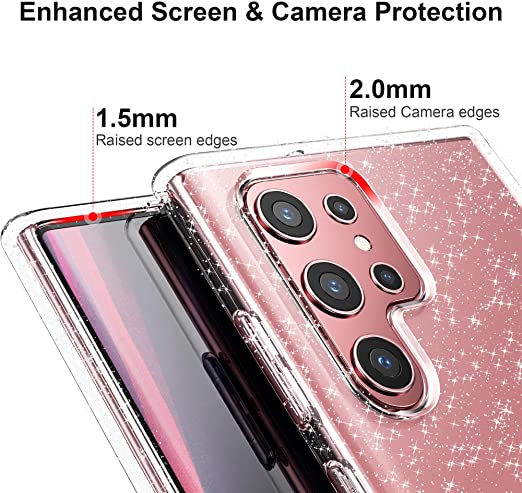 Hoerrye Samsung Galaxy S22 Ultra Case -Glitter Clear