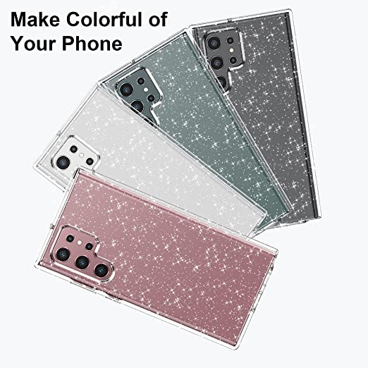 Hoerrye Samsung Galaxy S22 Ultra Case -Glitter Clear