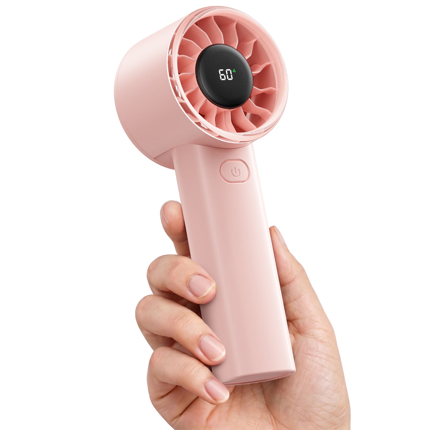 Hoerrye Portable Handheld Fan - Pocket Design Ultra-Light 150g Mini Personal Cooling Fan with Smart LED Display for Women, Office, Travel & Bedroom Use