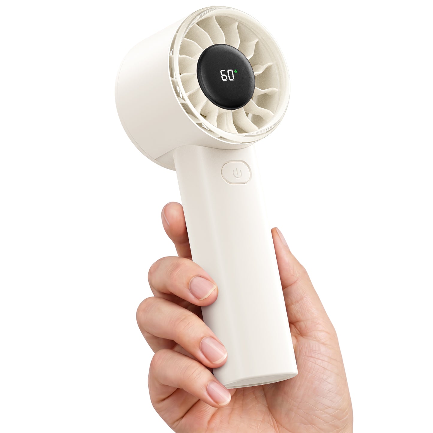 Hoerrye Portable Handheld Fan - Pocket Design Ultra-Light 150g Mini Personal Cooling Fan with Smart LED Display for Women, Office, Travel & Bedroom Use