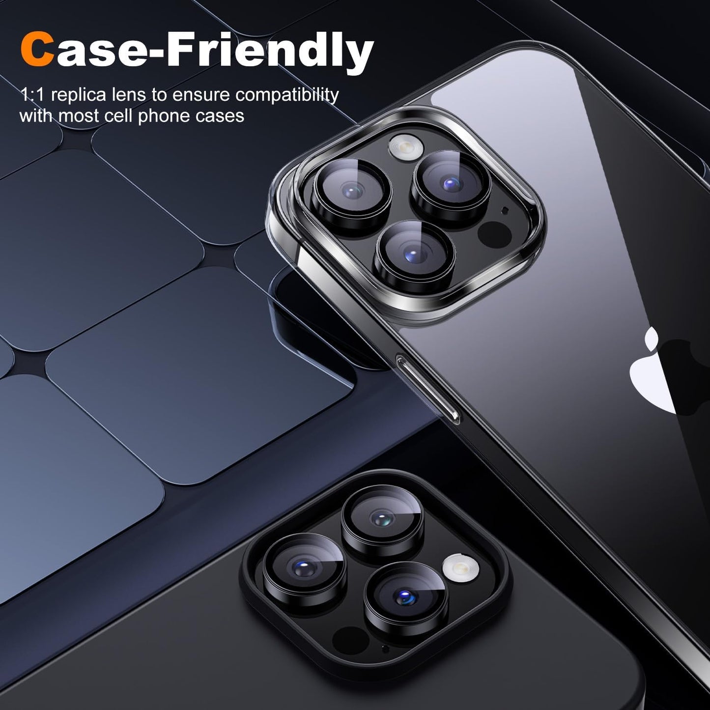 Hoerrye [3+1] for iPhone 15 Pro Max/iPhone 15 Pro Camera Lens Protector, [Keep Lens Original Design] [Truly Shatterproof] 9H Tempered Glass Camera Cover Screen Protector Accessories