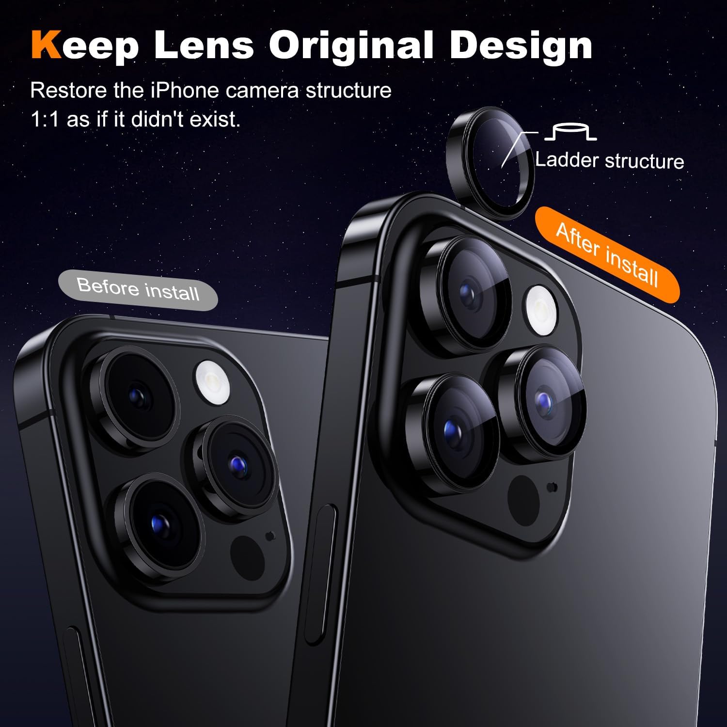 Hoerrye Protector de lente de cámara para iPhone 15 Pro y iPhone 15 Pro  Max, protector de pantalla de cámara de vidrio templado 9H, compatible con