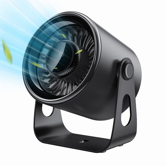 Hoerrye Desk Fan Portable USB Rechargeable, Small Table Fan with Wall Mounted Design & Smart LED Display, 100 Speed Stepless Adjustable Quiet Turbo Air Circulator Fan for Bedroom Office Travel